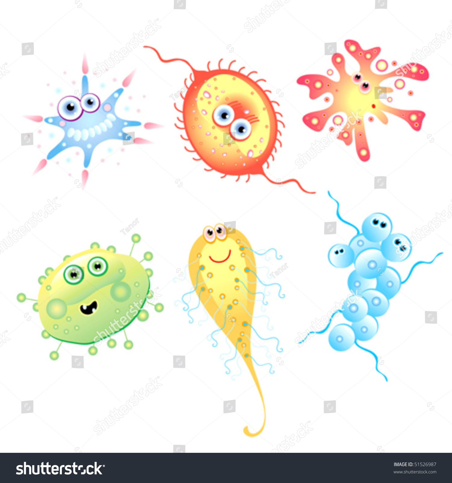 Funny Bacteria Stock Vector Illustration 51526987 Shutterstock