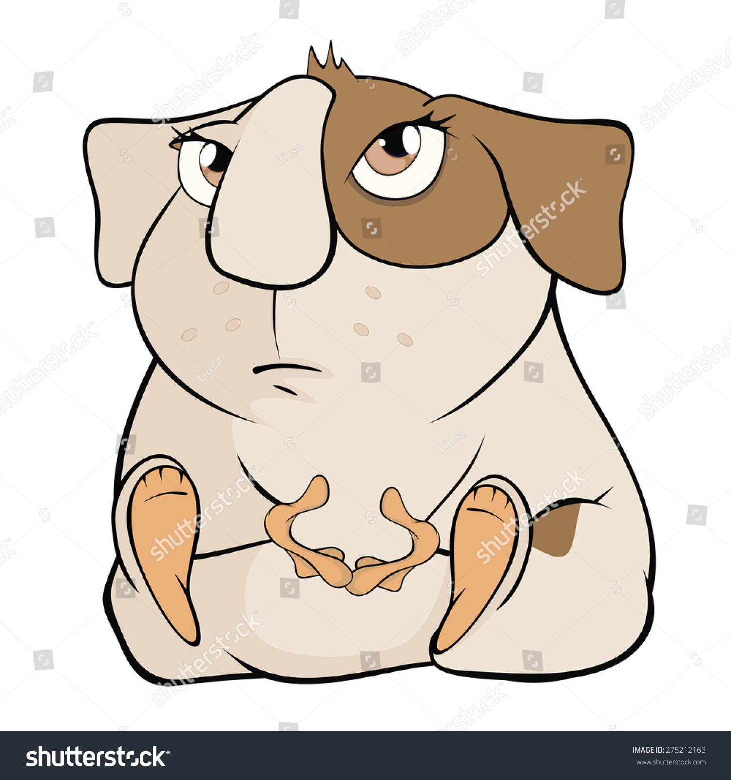Funny Brown Guinea Pig Cartoon Stock Vector Illustration 275212163