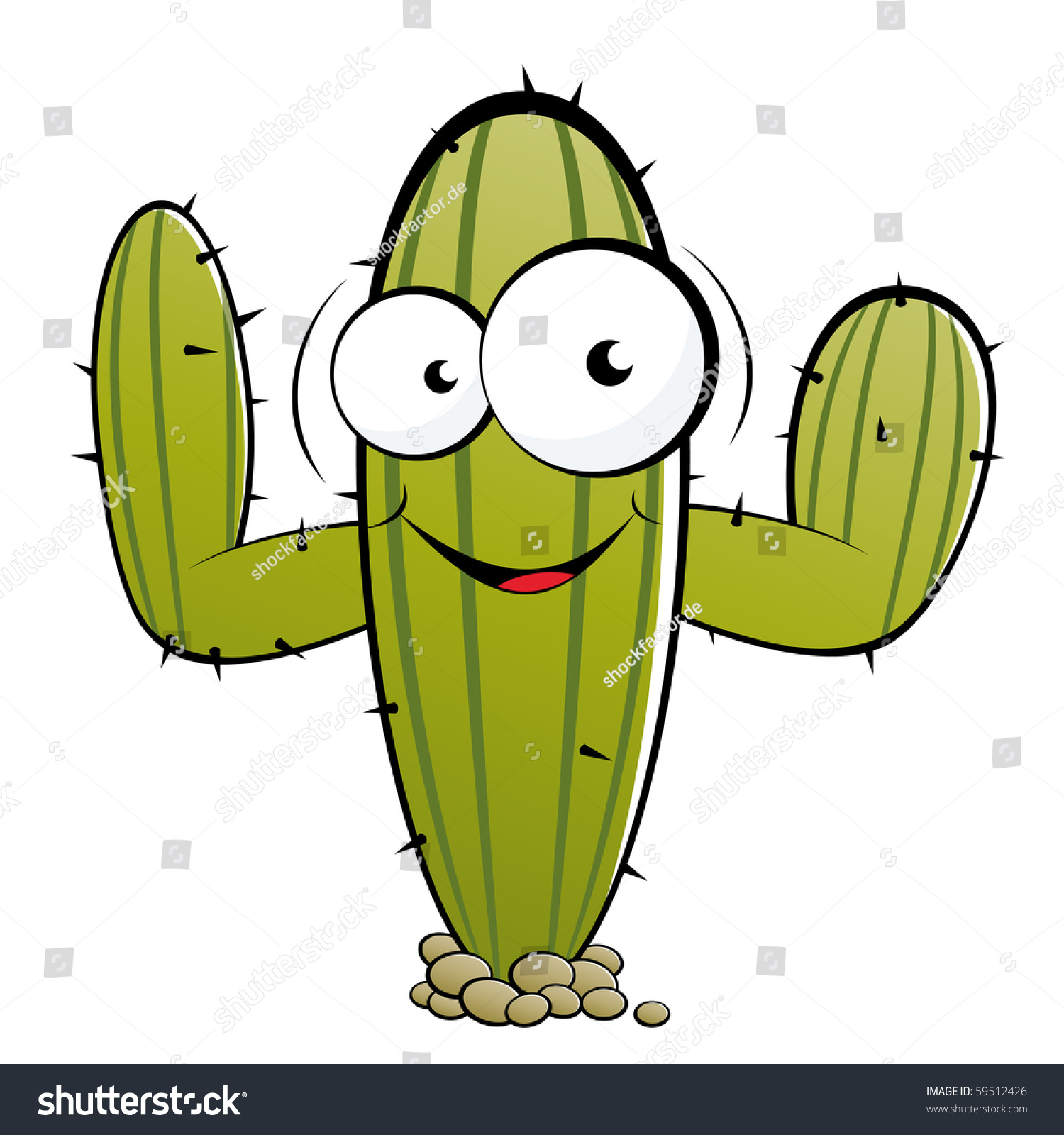 Stock vector funny cartoon cactus 59512426