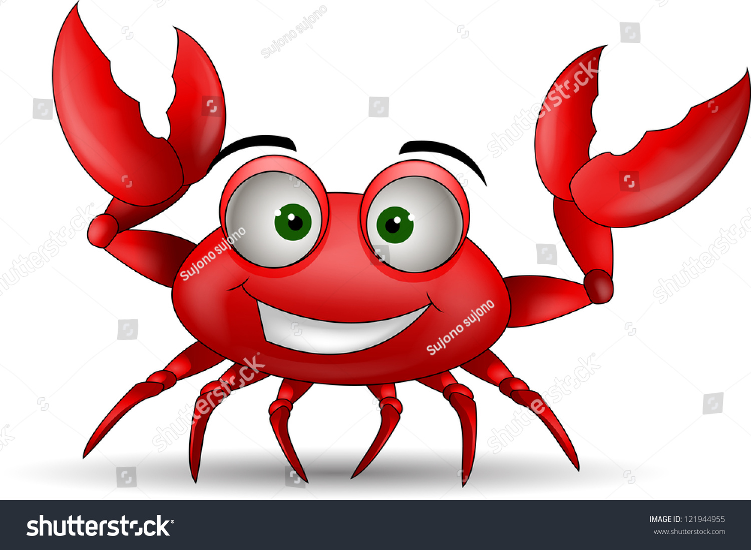 Funny Cartoon Crabs Stock Vector Royalty Free 121944955 Shutterstock