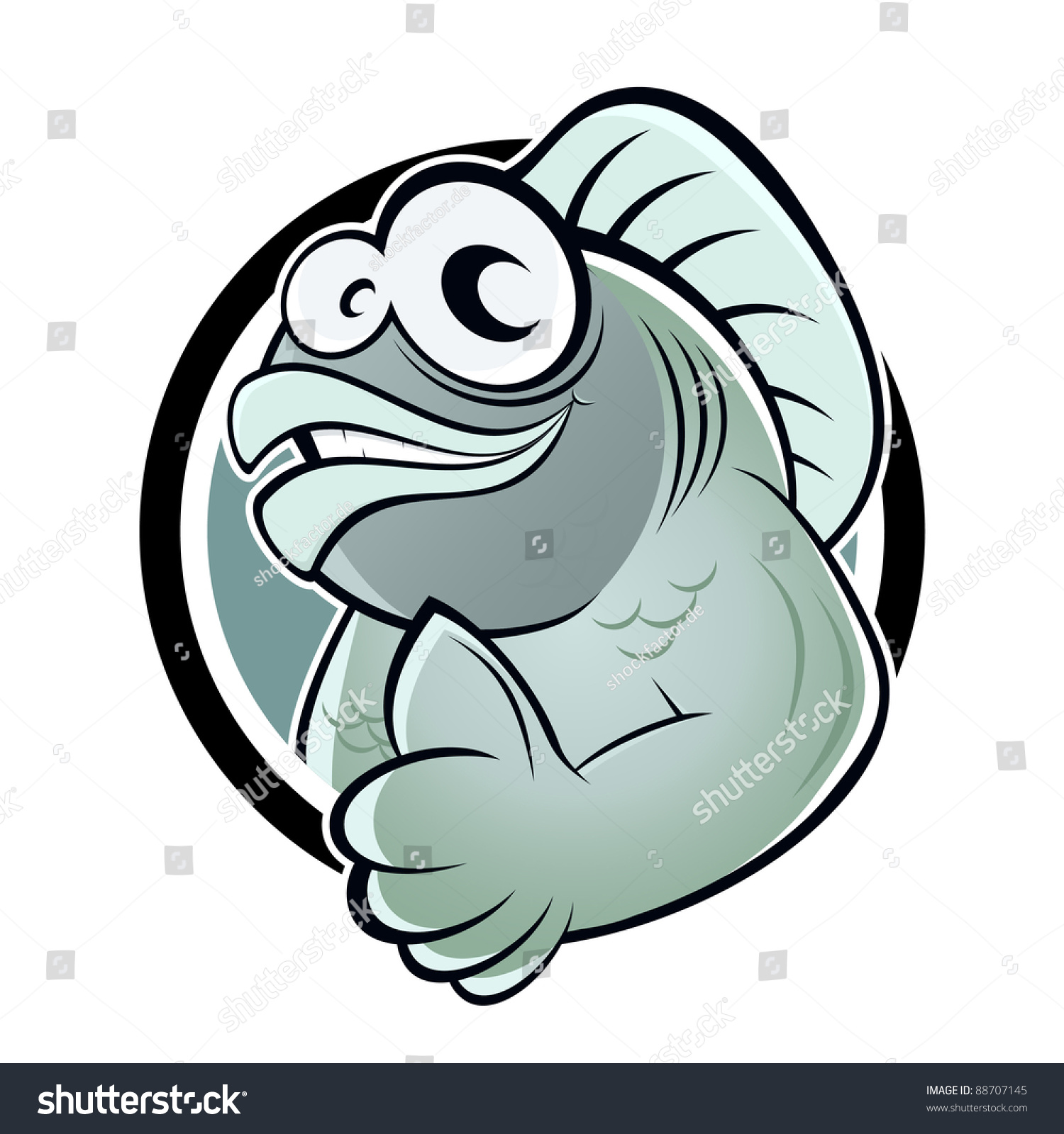 Funny Cartoon Fish Stock Vector 88707145 Shutterstock