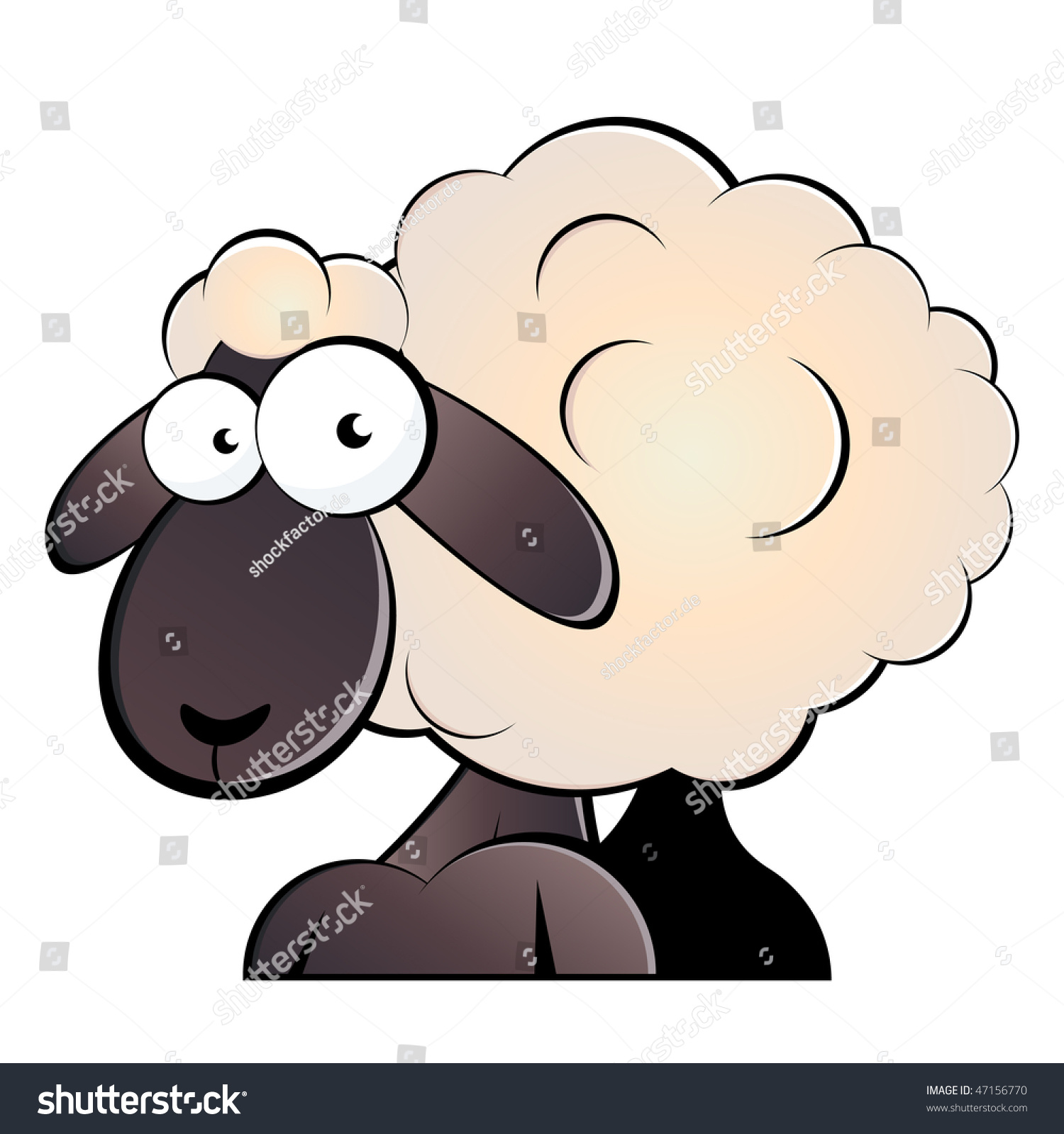 Funny Cartoon Sheep Stock Vector 47156770 : Shutterstock