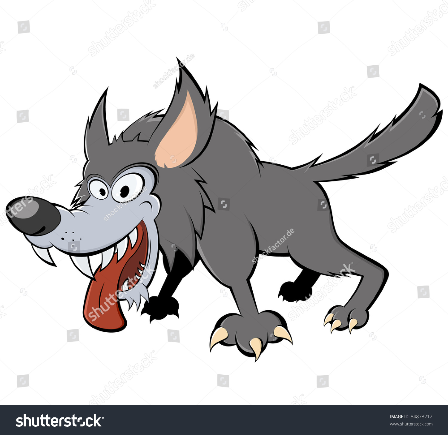 Funny Cartoon Wolf Stock Vector 84878212 Shutterstock