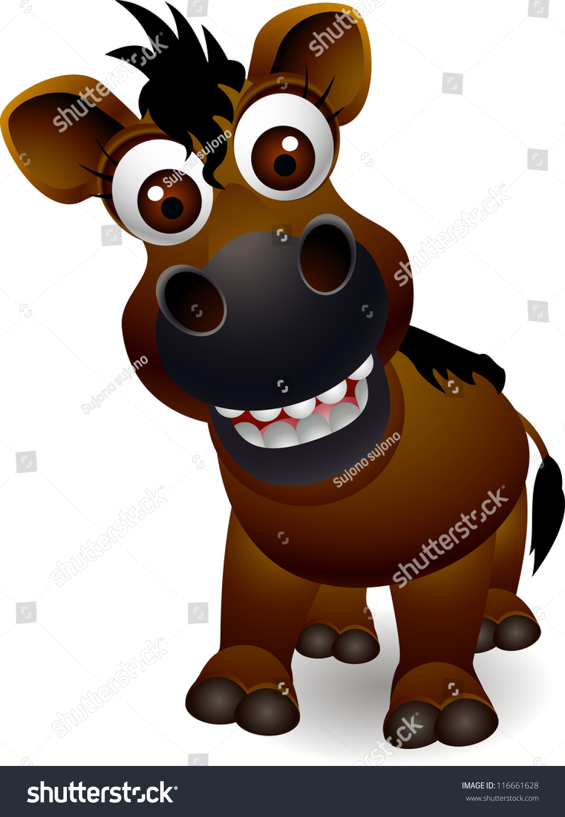 Funny Horse Cartoon Stock Vector Illustration 116661628 : Shutterstock