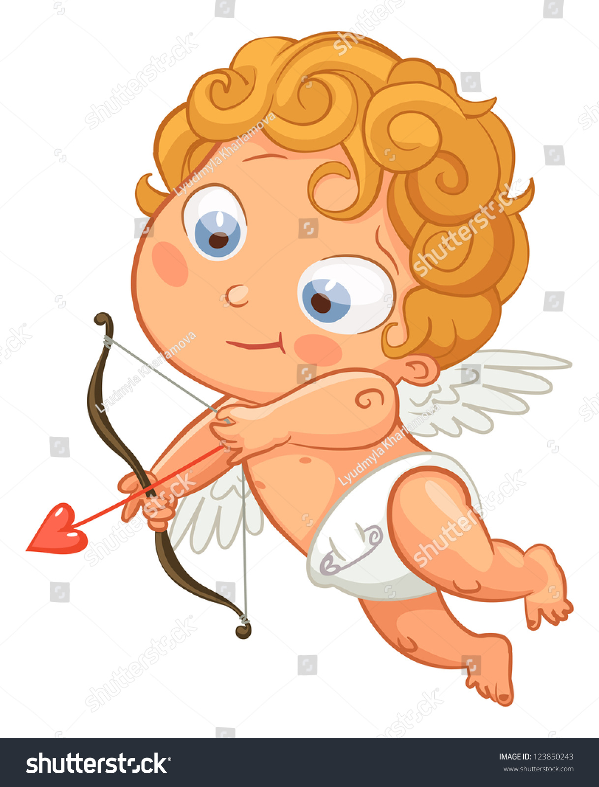 Funny Little Cupid Aiming Someone Illustration Stock Vector 123850243 Shutterstock 7430