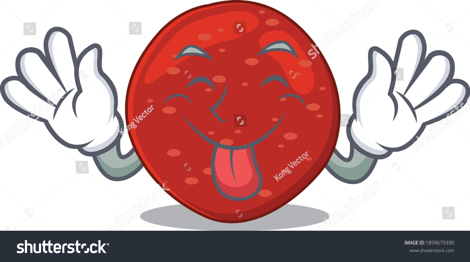 Funny Peperoni Cartoon Design Tongue Out Stock Vector Royalty Free