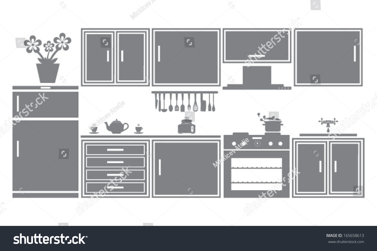 Furniture Icons Set Stock Vector Illustration 165658613 : Shutterstock