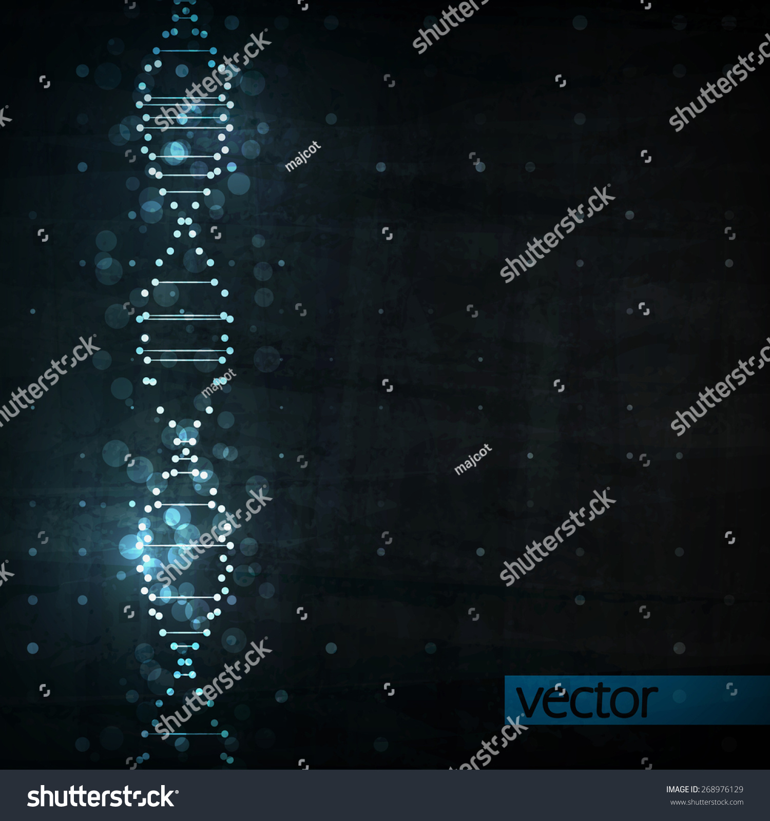 Futuristic Dna Abstract Molecule Cell Illustration Stock Vector