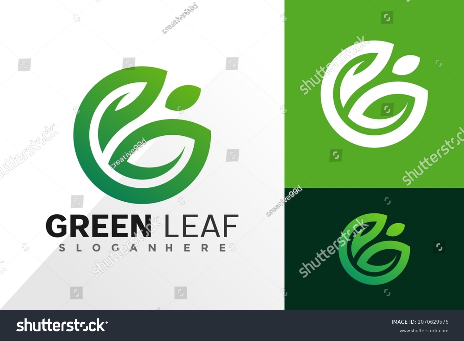 G Letter Leaf Logo Vector Design Stock Vector Royalty Free