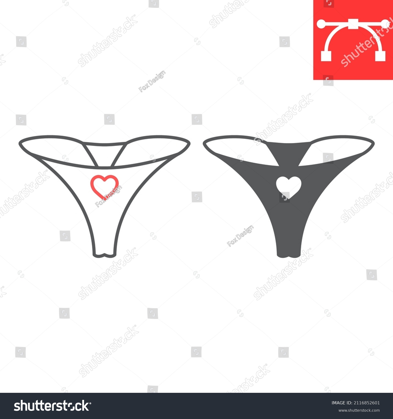 Gstring Line Glyph Icon Bikini Lingerie Stock Vector Royalty Free