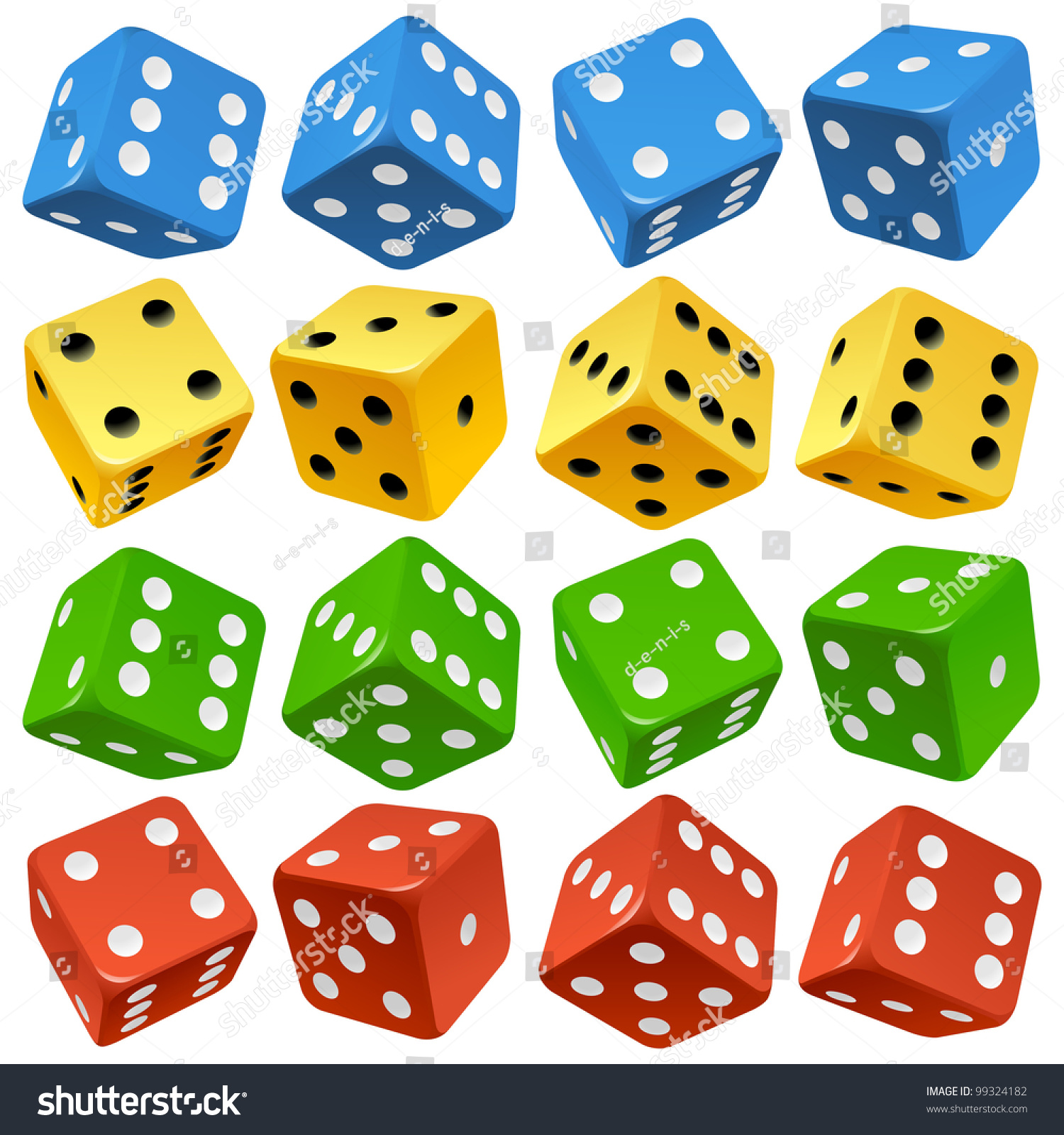 Game Dice Set Vector Red Yellow Green And Blue Icons 99324182 Shutterstock