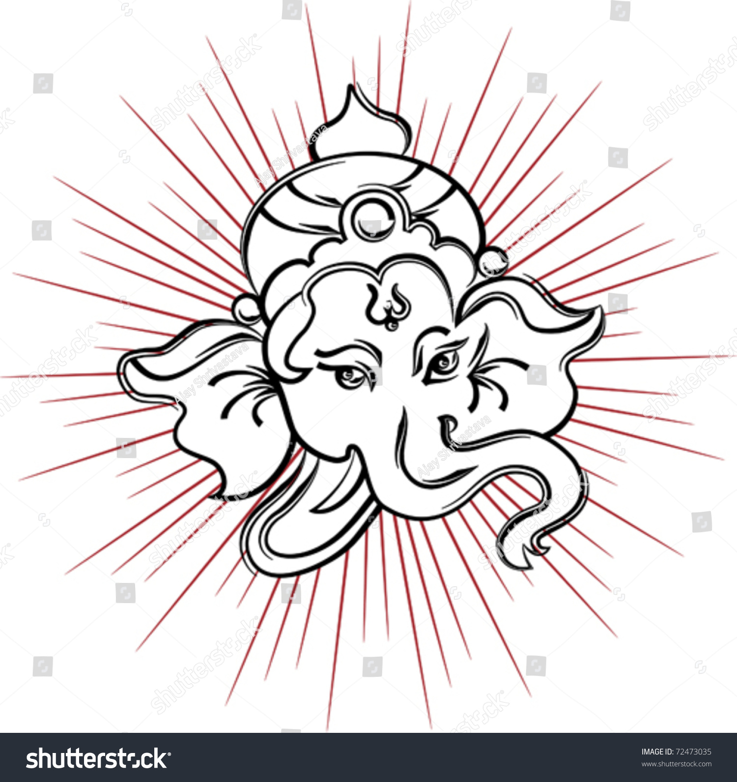 Ganesha Stock Vector Illustration 72473035 : Shutterstock