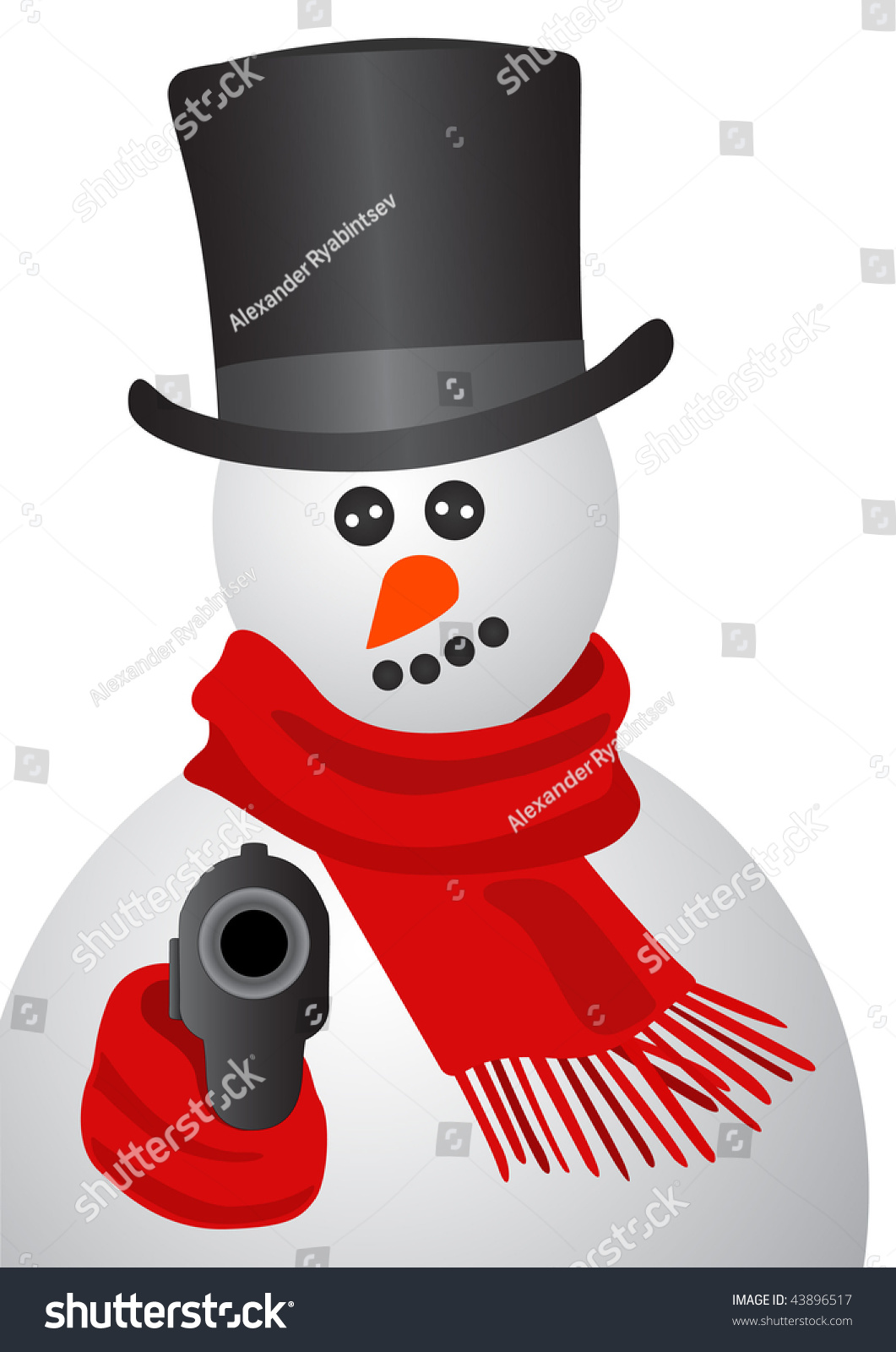 Gangster Snowman Stock Vector Illustration 43896517 Shutterstock