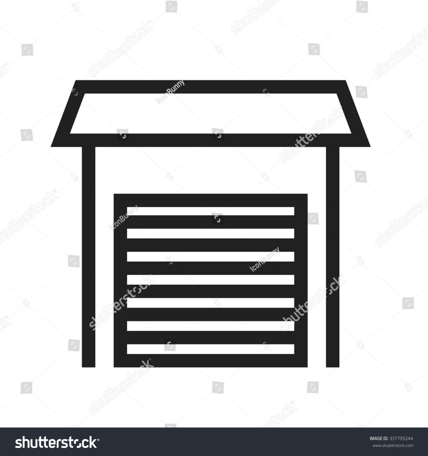 Garage Parking Door Icon Vector Image Stock Vector 337795244 - Shutterstock