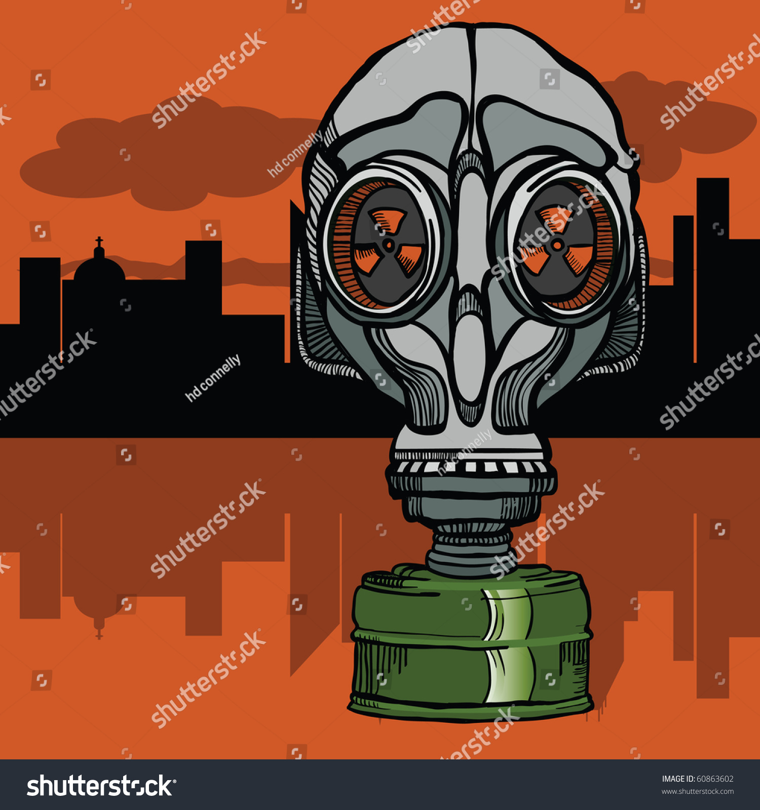 Gas Mask Stock Vector Illustration 60863602 : Shutterstock