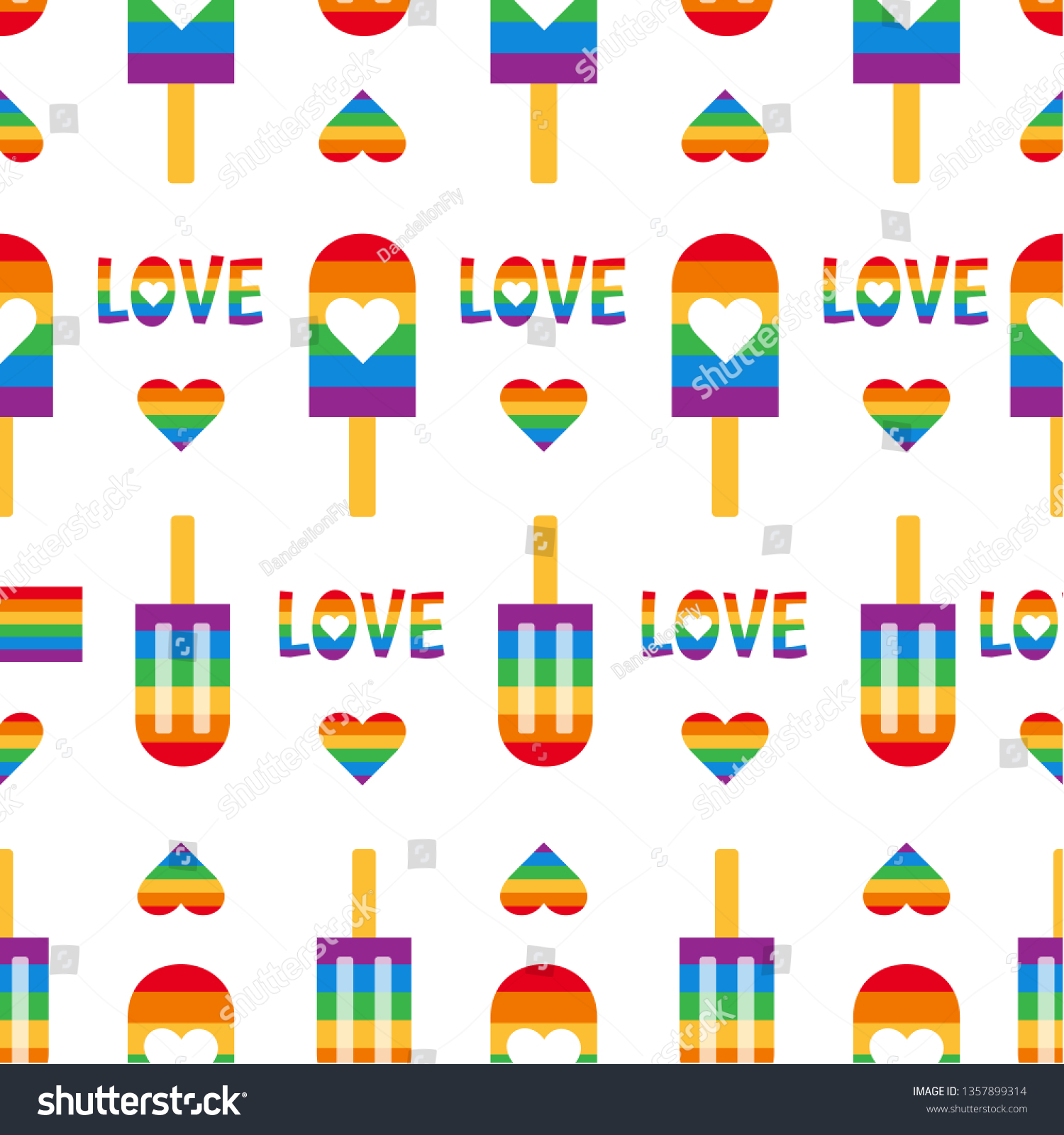 Gay Pride Seamless Pattern Lgbt Vector Stock Vector Royalty Free