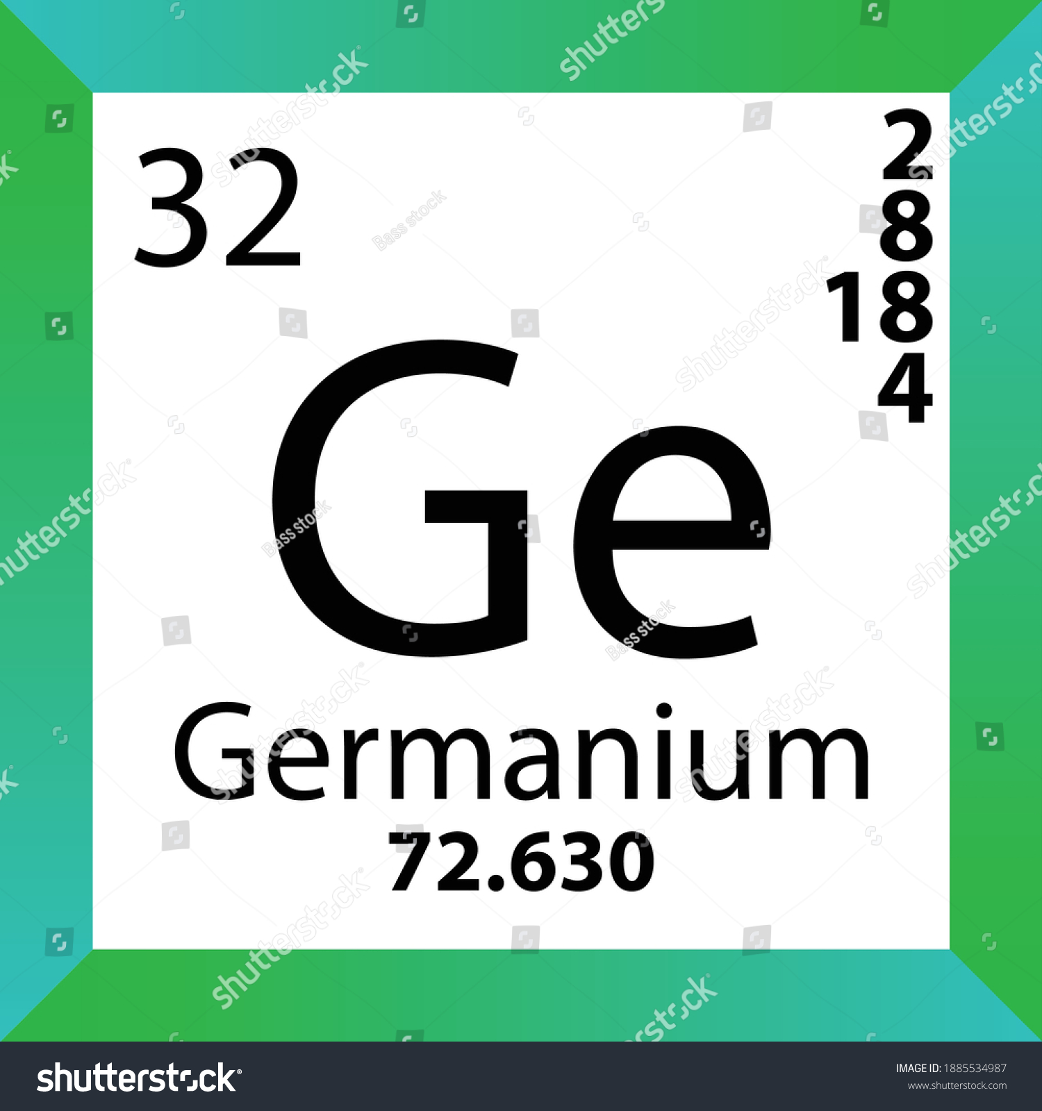 Ge Germanium Chemical Element Periodic Table Stock Vector Royalty Free