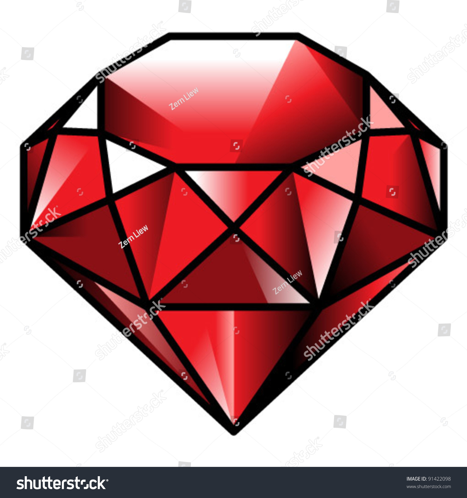 Gem Stone Ruby Stock Vector Illustration 91422098 Shutterstock 9269