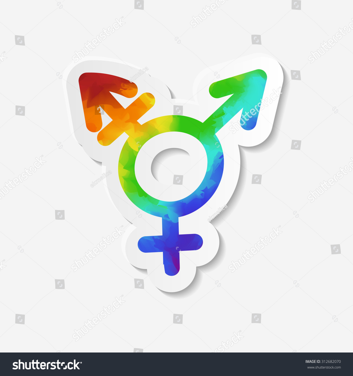 Gender Identity Icon Intersex Transgender Symbol Stock Vector 312682070