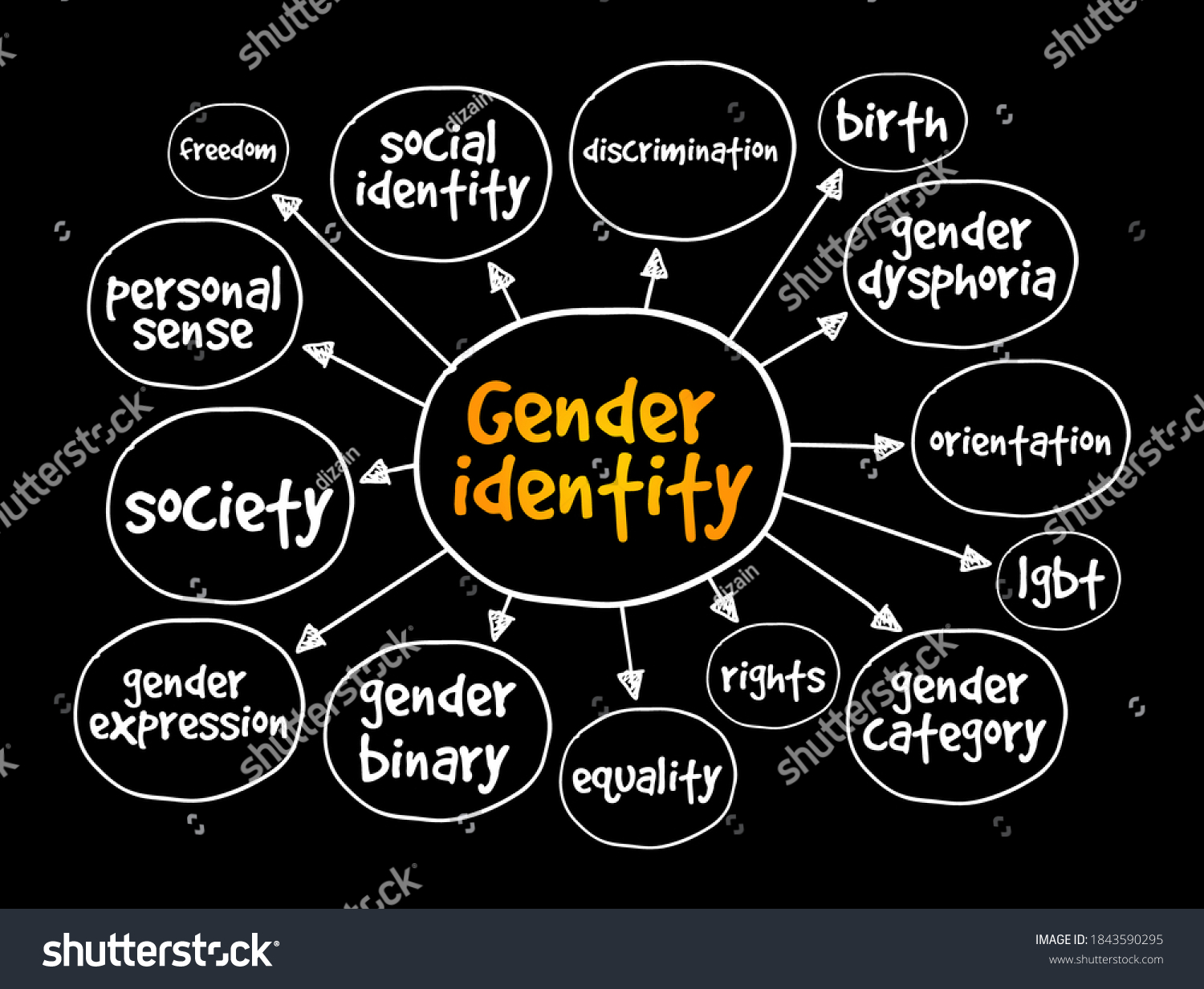 Gender Identity Mind Map Concept Presentations Stock Vector Royalty