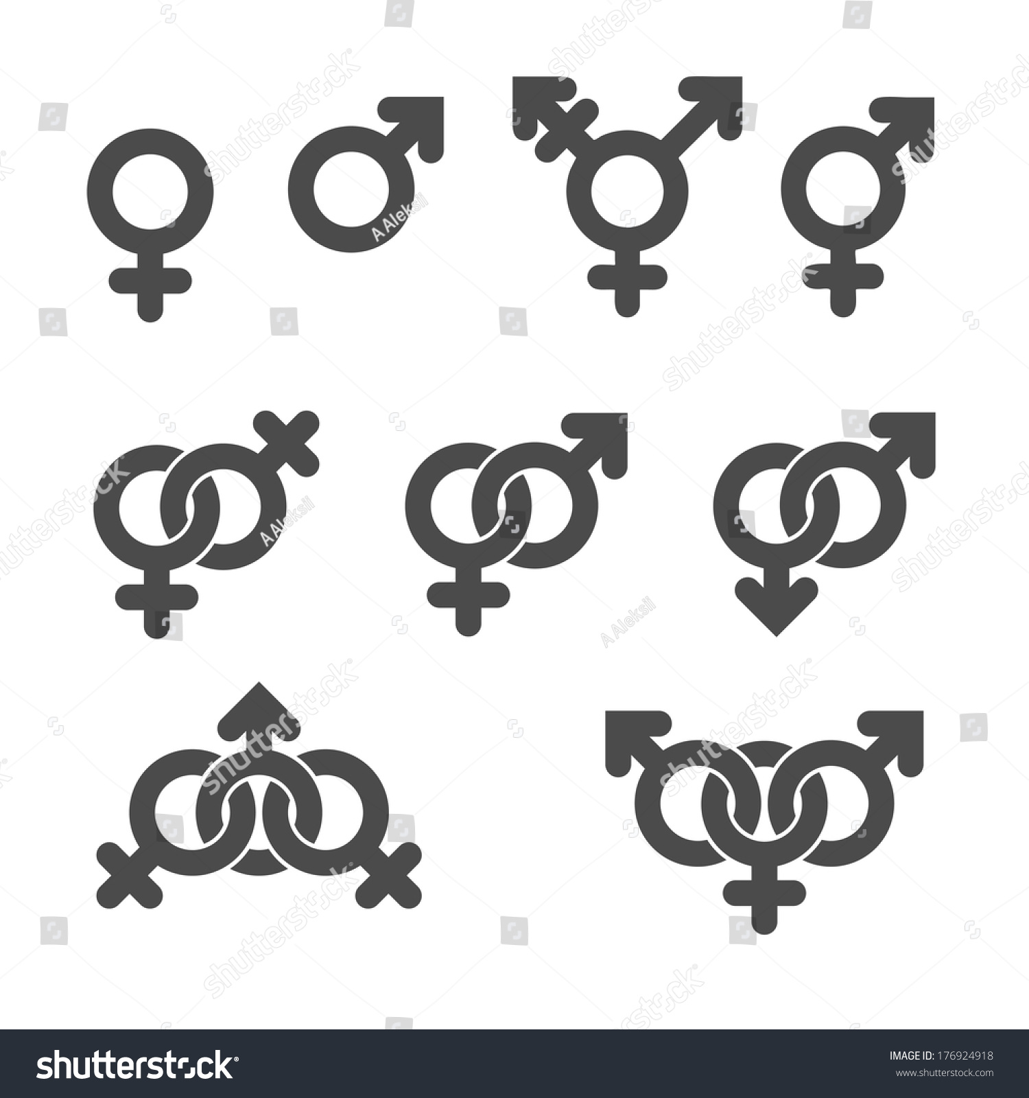 Gender Symbol Icons Graphic Vector Elements Set 176924918 Shutterstock