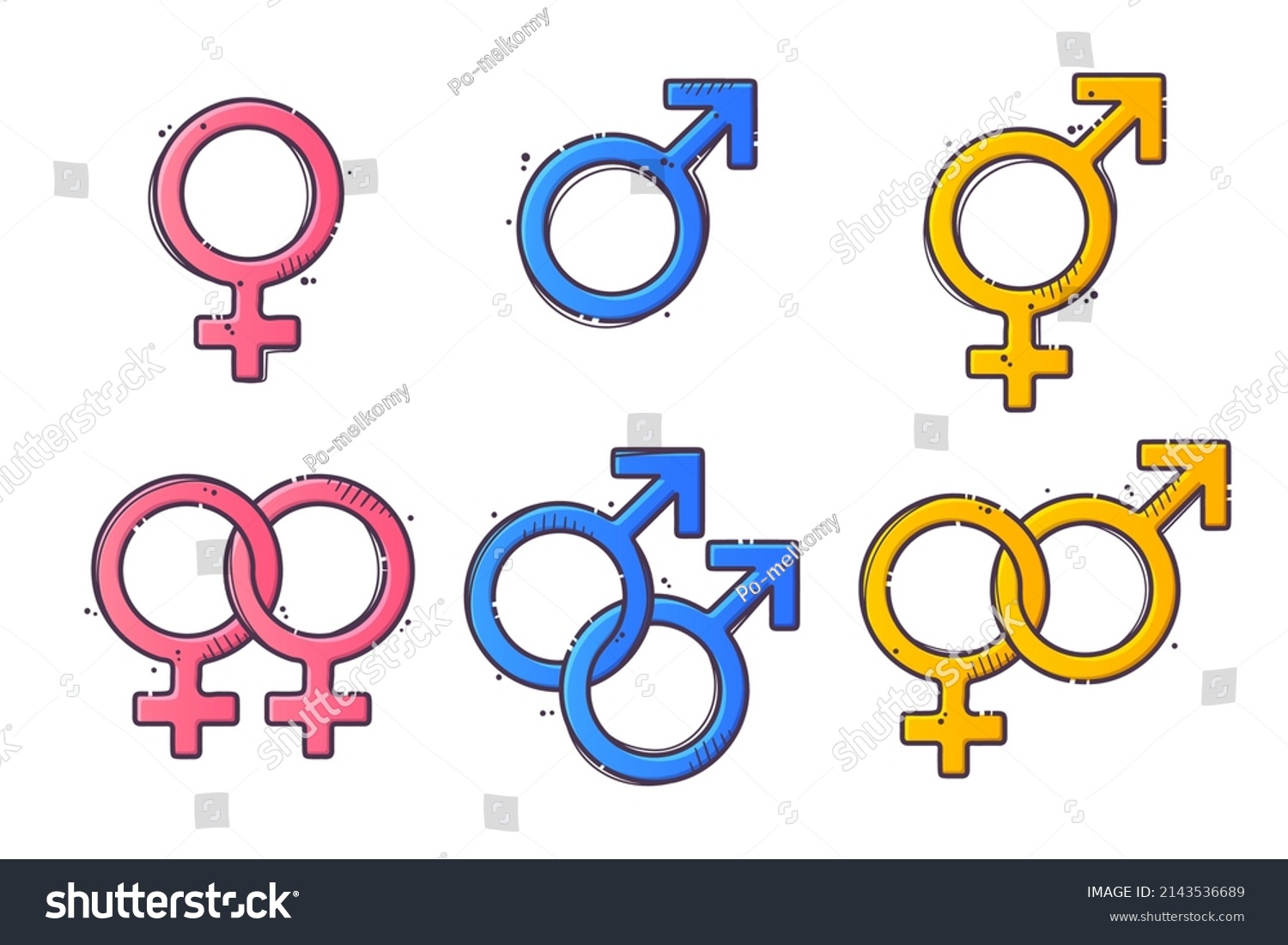 Gender Symbols Collections Signs Sexual Orientation Stock Vector Royalty Free