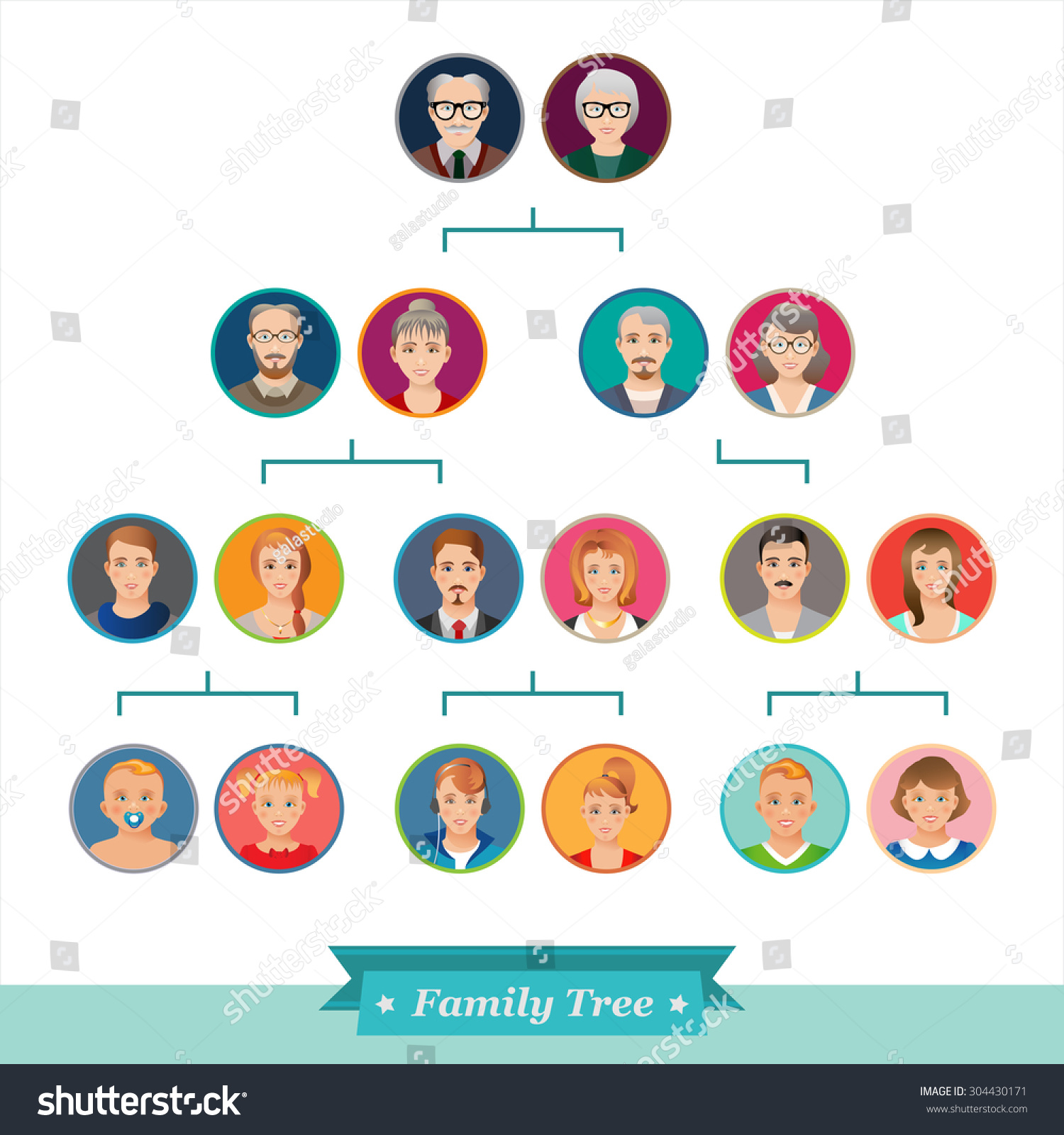 Genealogical Tree Your Family Family Tree Icons Stock Vector 304430171 Shutterstock Vintage Genealogical Family Tree Sketch Vector Illustration Stock Vector