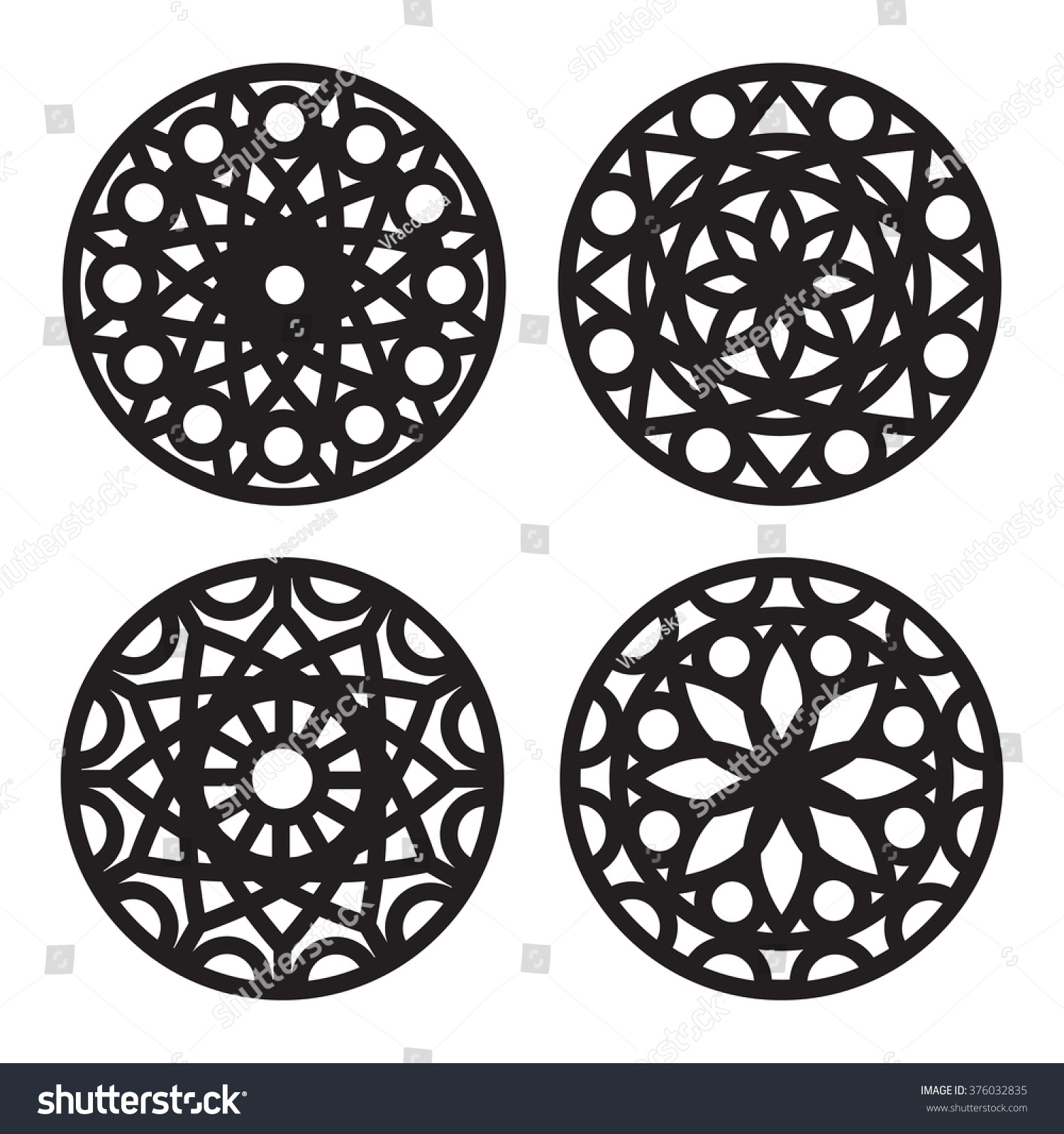 Geometric Decorative Mandala Designs Stock Vector 376032835 - Shutterstock