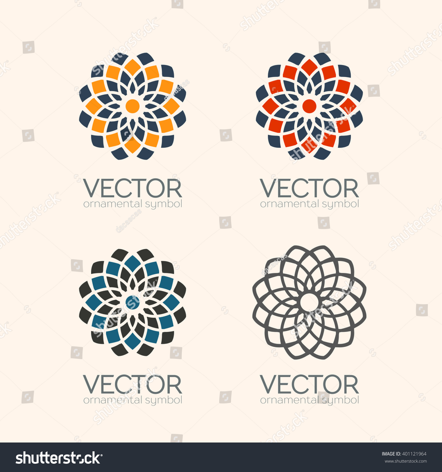 Geometric logo template set Vector Arabic ornamental symbols Geometric logo template set Vector Arabic ornamental symbols