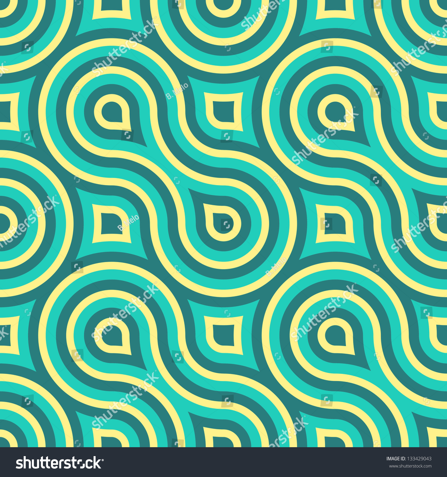 Geometric Vintage Retro Seamless Pattern Illustration - 133429043 