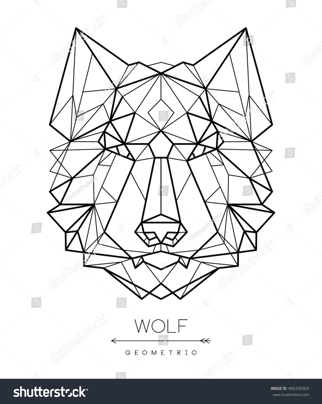 Geometric Wolf Head. Tattoo, T-Shirt Design Stock Vector ...