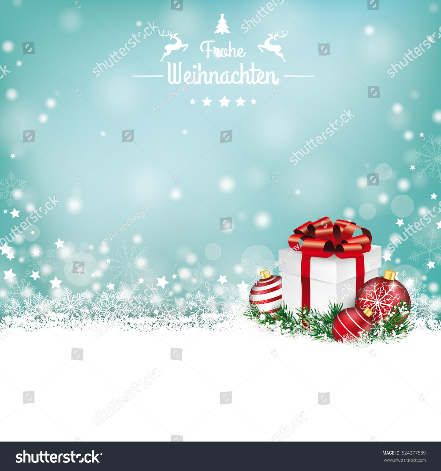 German Text Frohe Weihnachten, Translate Merry Christmas. Eps 10 Vector