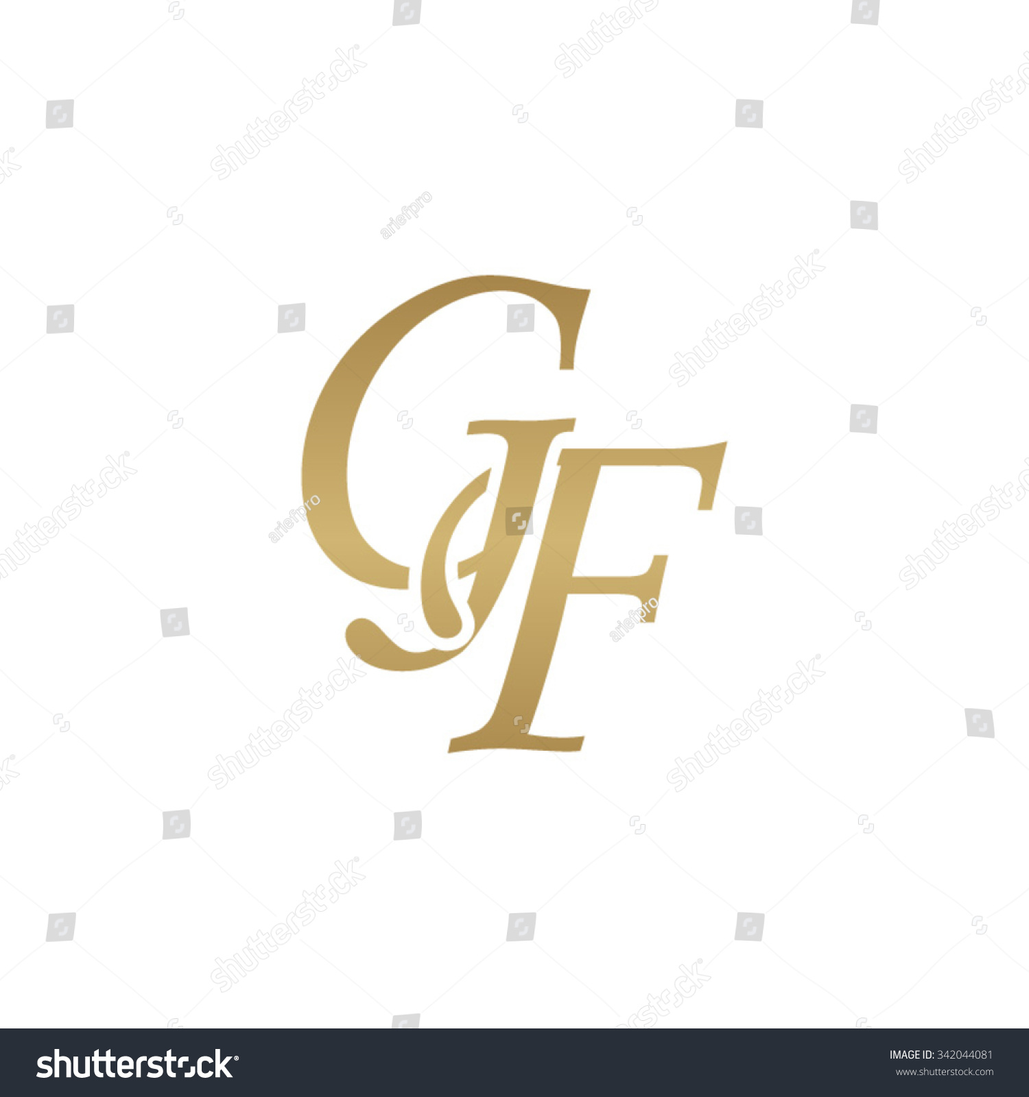 Gf Initial Monogram Logo Stock Vector Royalty Free