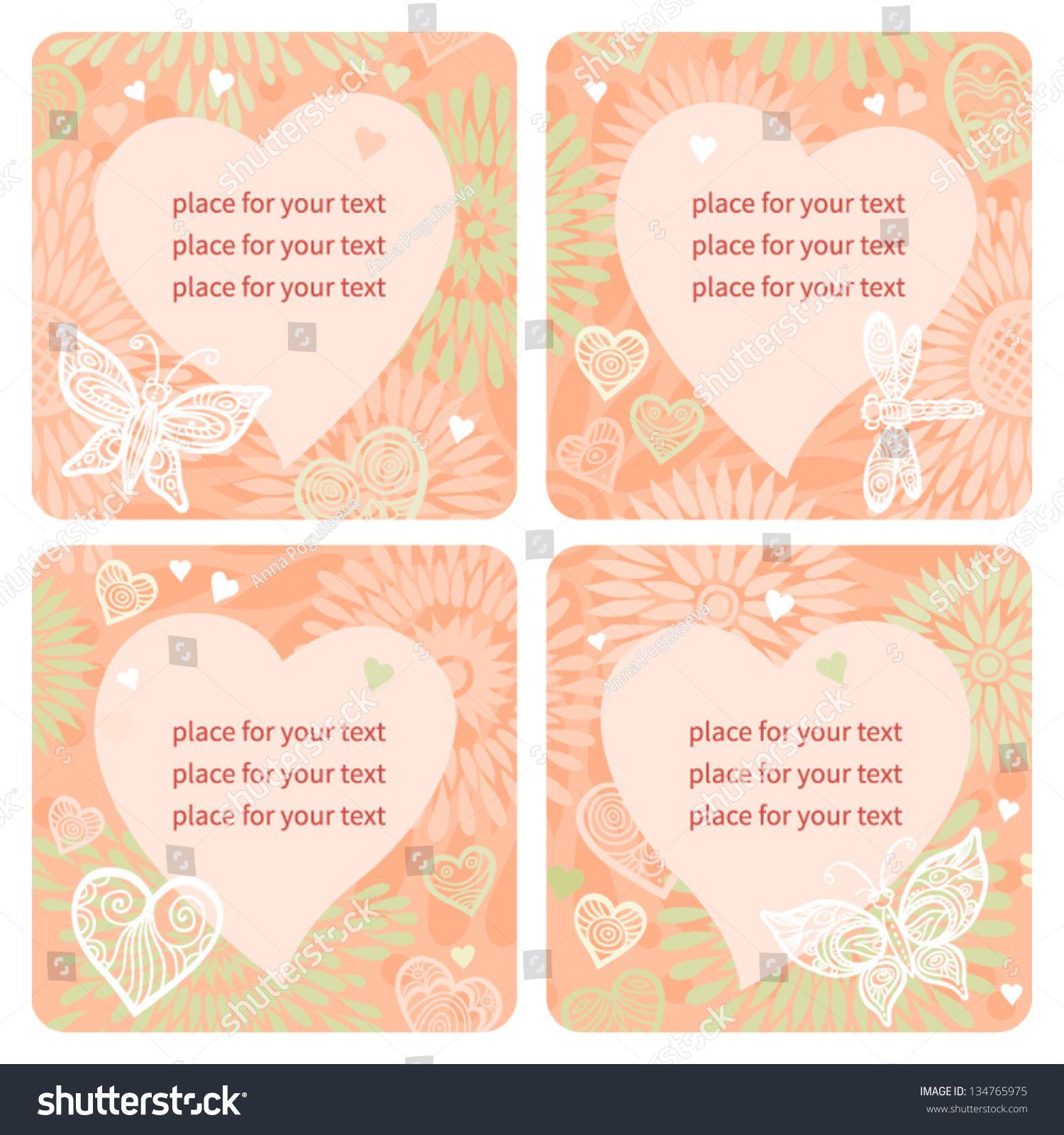 ... , butterflies and a place for text. Template frame design for card