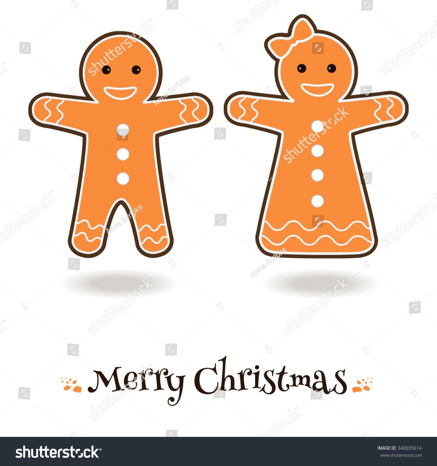 Gingerbread Boy And Girl. Vector Illustration. - 340035614 : Shutterstock