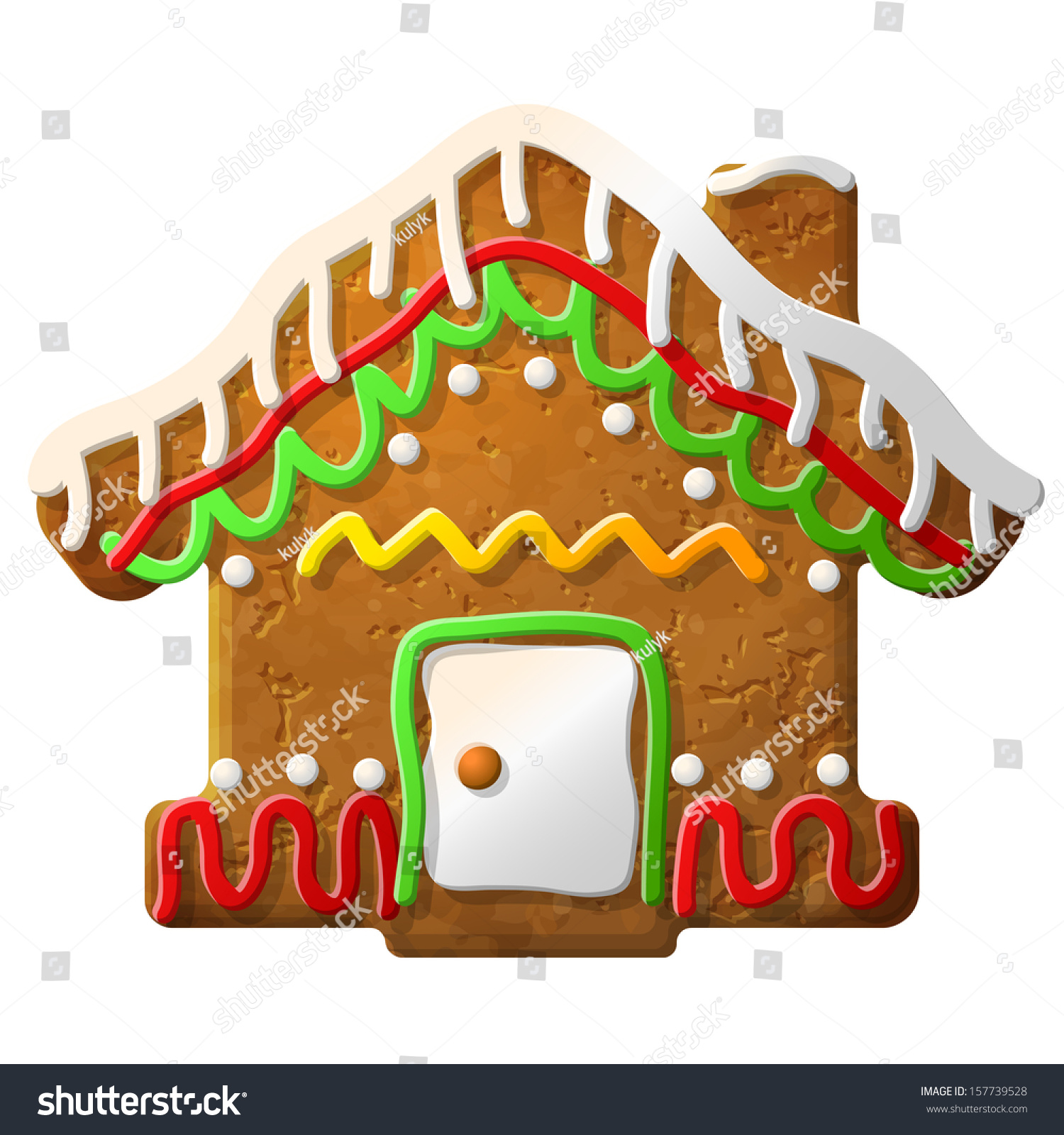 new year shaped cookies gingerbread house decorated colored icing stock new year shaped cookies gingerbread house decorated colored icing stock