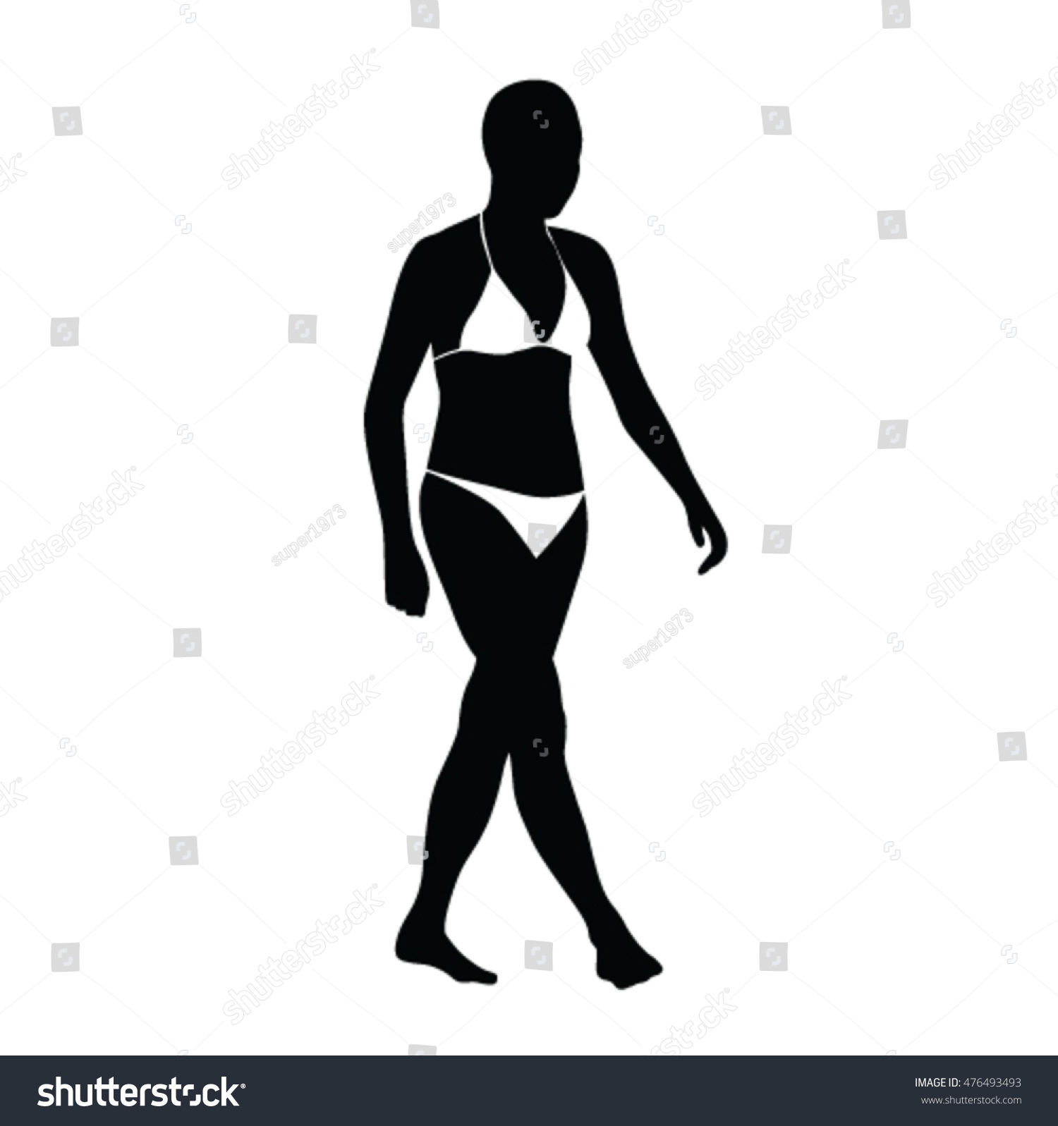 Girl Bikini Vector Silhouette Stock Vector Royalty Free