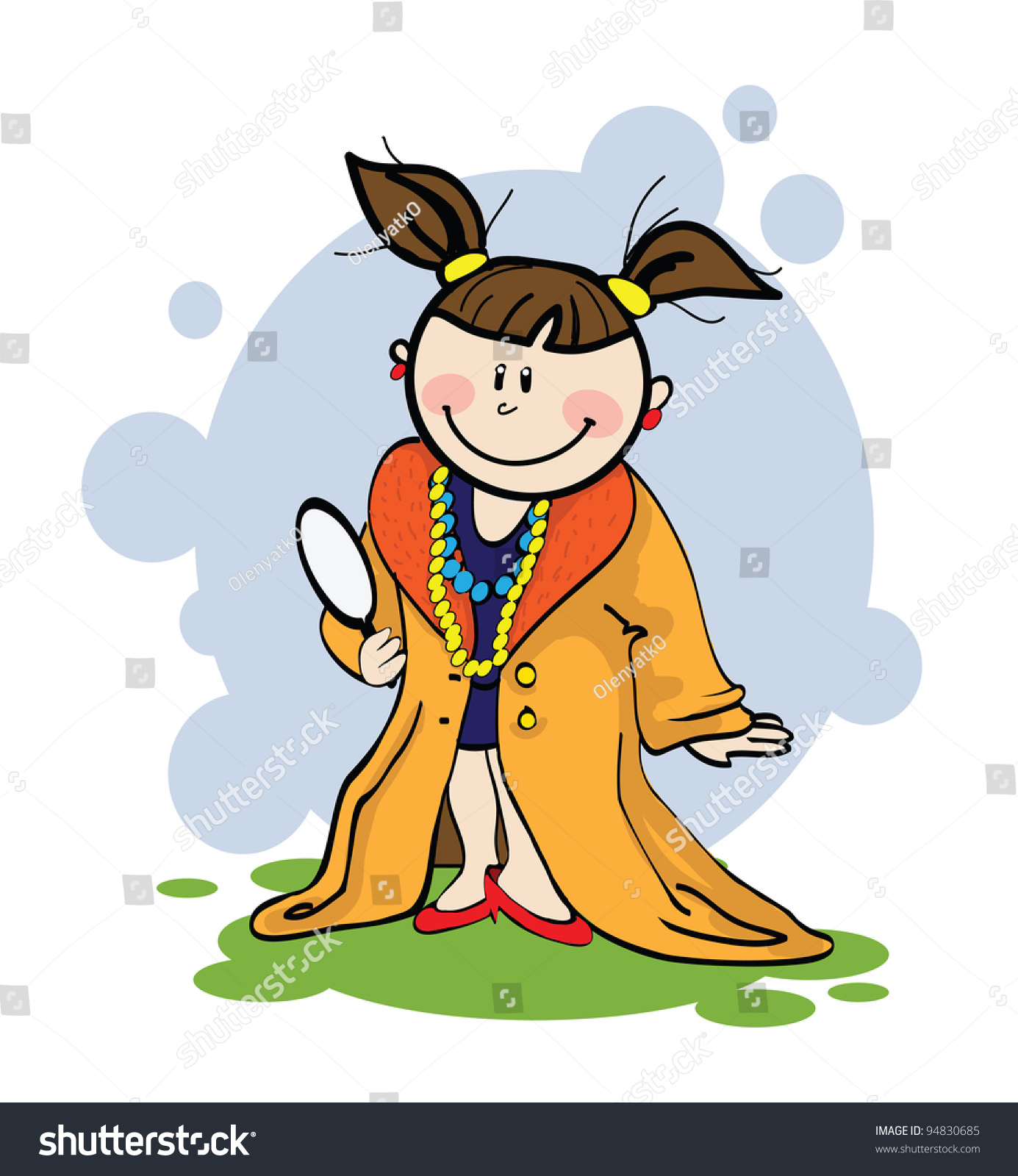 Girl Looks Like Mommy Stock Vector Illustration 94830685 : Shutterstock