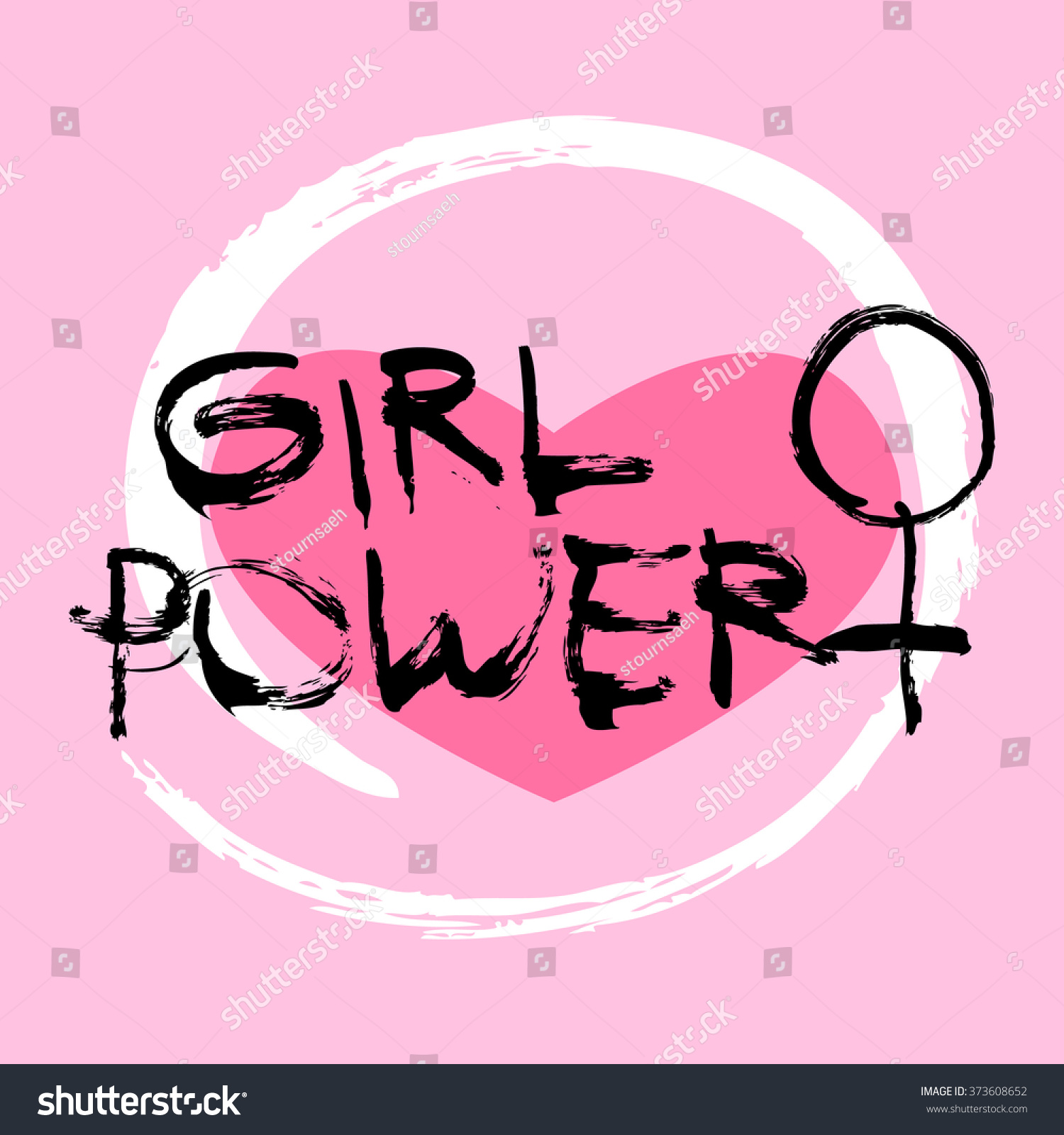 Girl Power Feminism Symbol Written Ink Stock Vector 373608652 Shutterstock