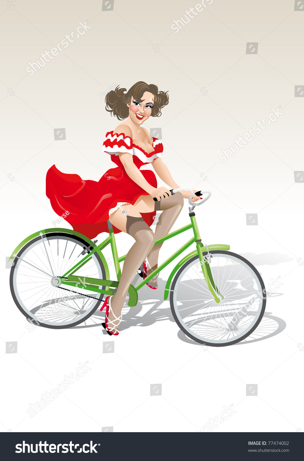 free clip art woman on bicycle - photo #35