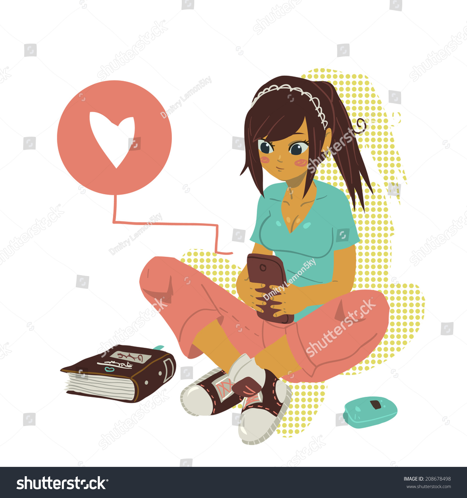 girl texting clipart - photo #21
