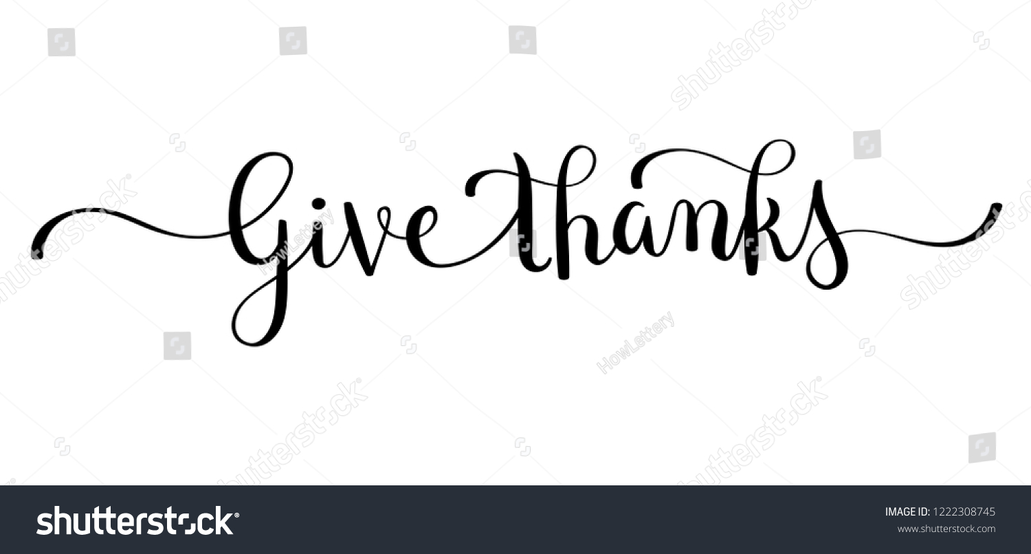 Give Thanks Brush Calligraphy Banner Stock Vector Royalty Free