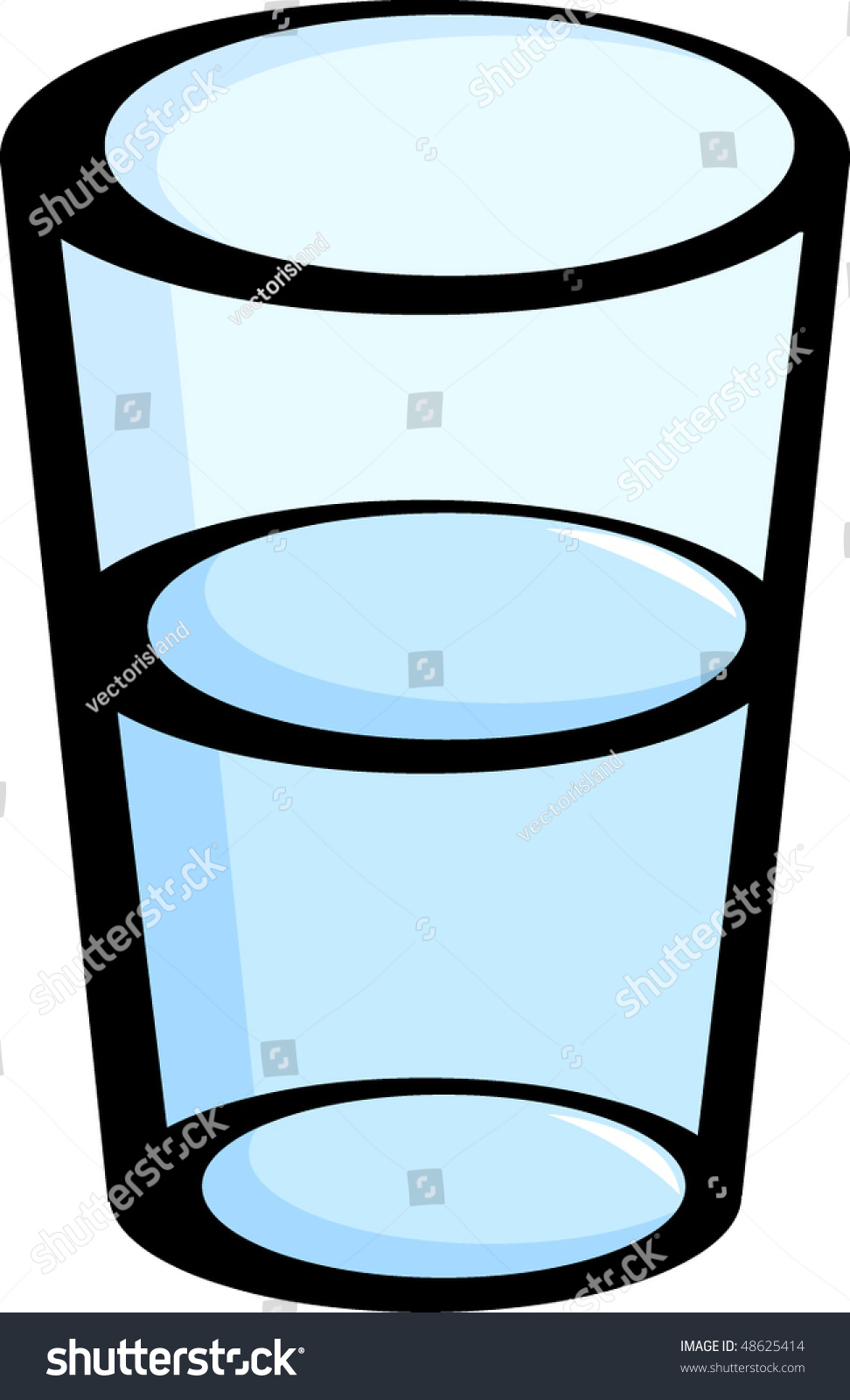 Glass With Water Stock Vector Illustration 48625414 : Shutterstock