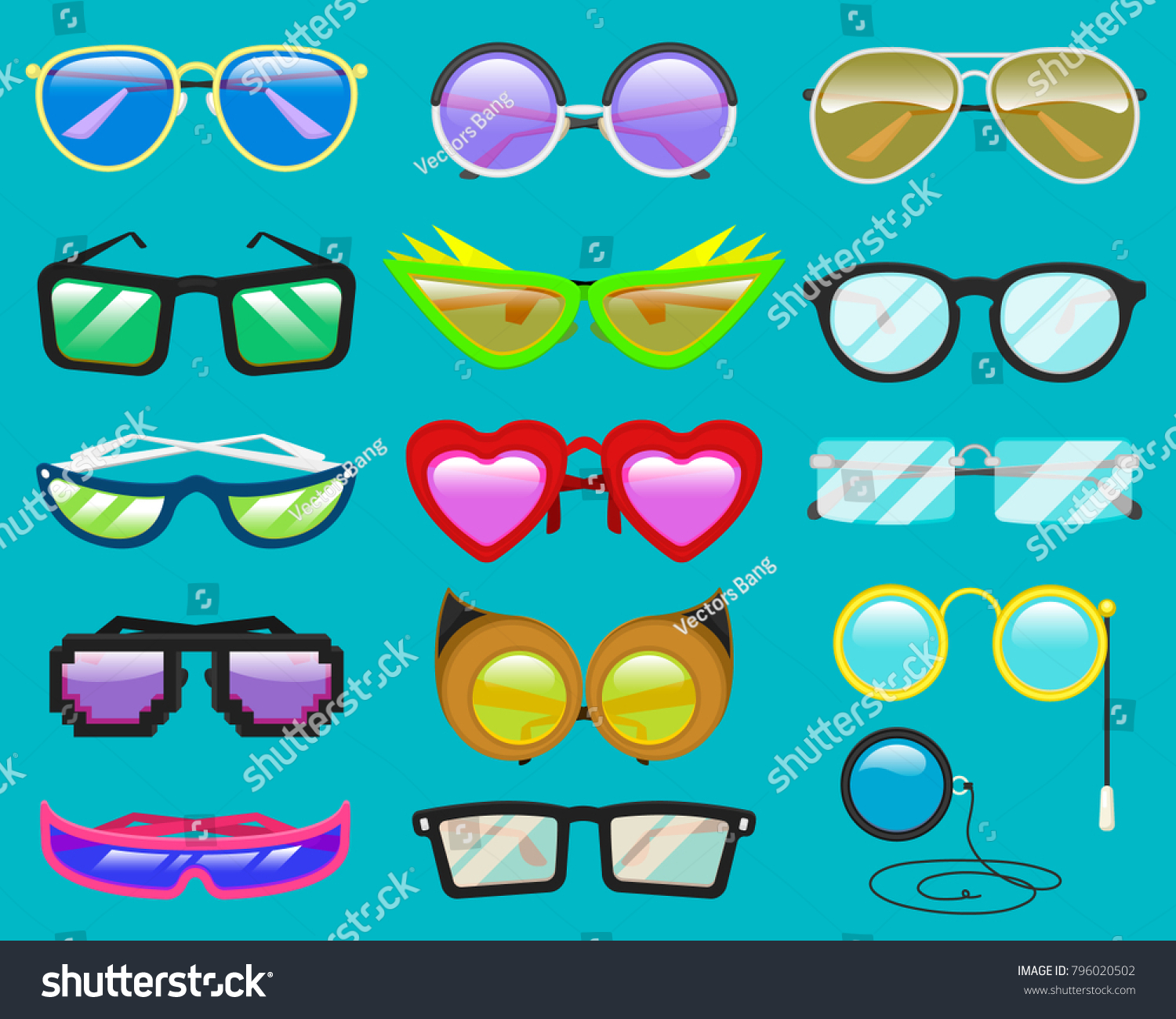 Gafas Vectoriales Lentes De Caricatura O Vector De Stock Libre De