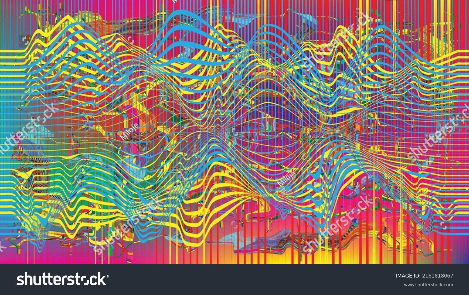 Glitch Distorted Geometric Background Modern Art Stock Vector Royalty