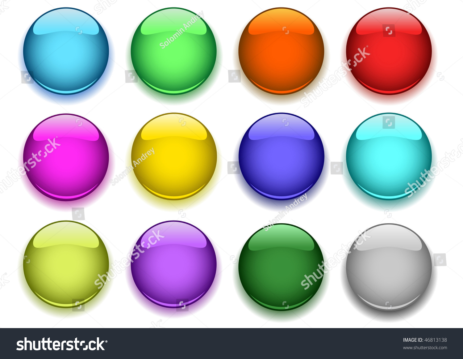 Glossy Buttons With Shadow Stock Vector Illustration 46813138 