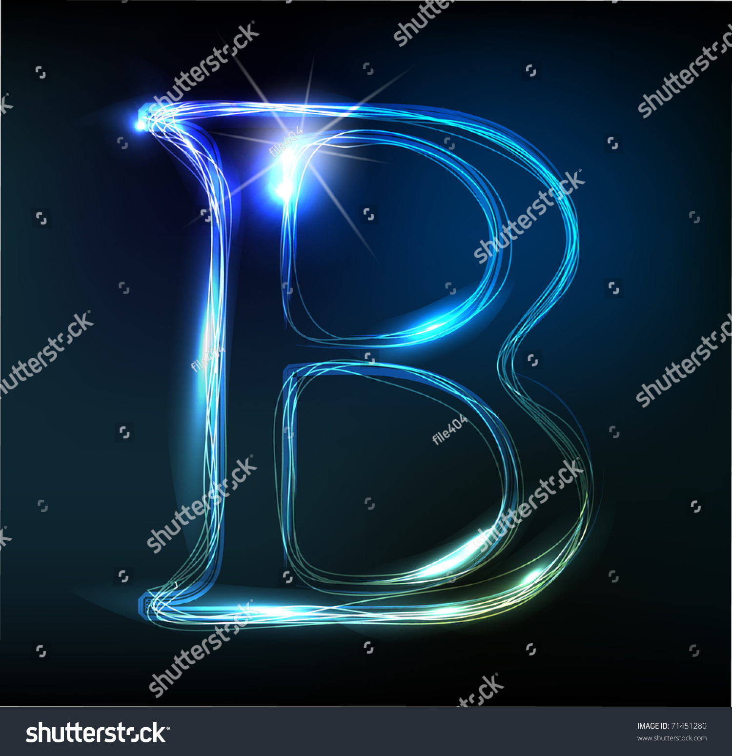 Glowing Neon Font. Shiny Letter B Stock Vector Illustration 71451280 ...