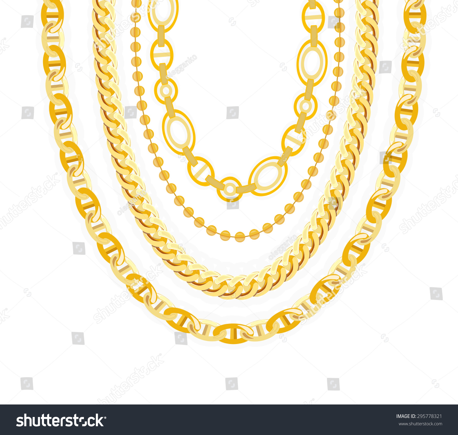 Gold Chain Jewelry. Vector Illustration. Eps10 - 295778321 : Shutterstock