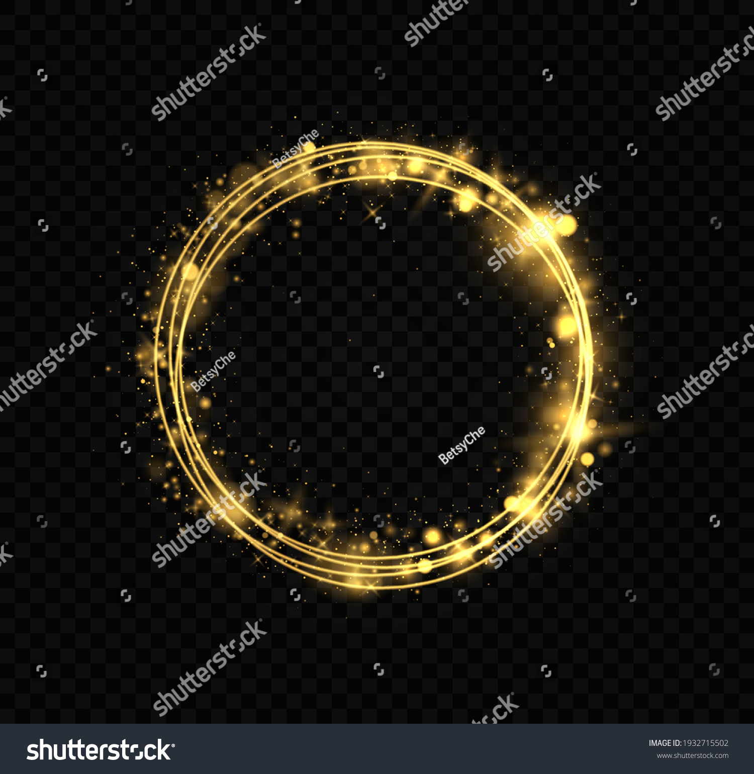 Gold Circle Frame Glitter Light Effect Stock Vector Royalty Free