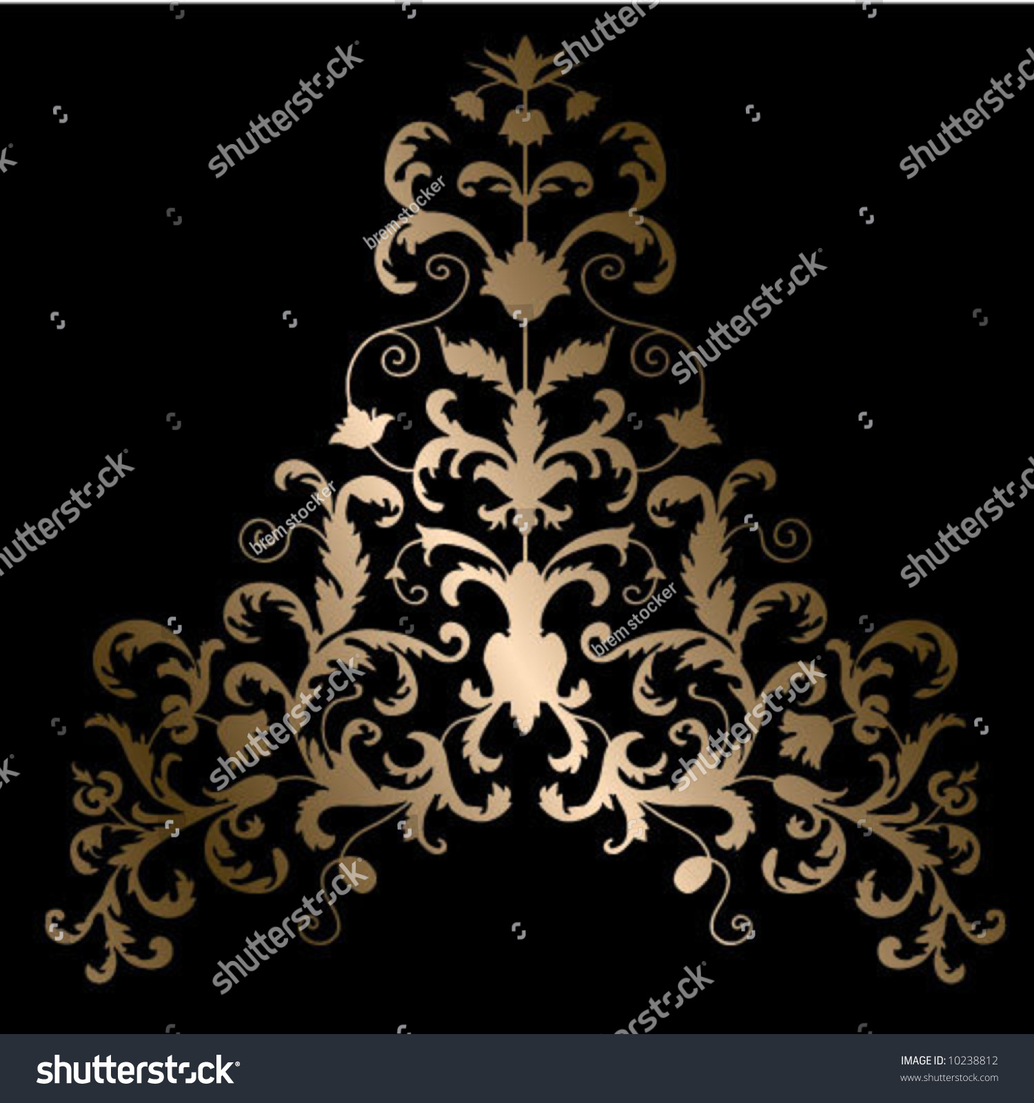 Gold Floral Stock Vector Illustration 10238812 : Shutterstock